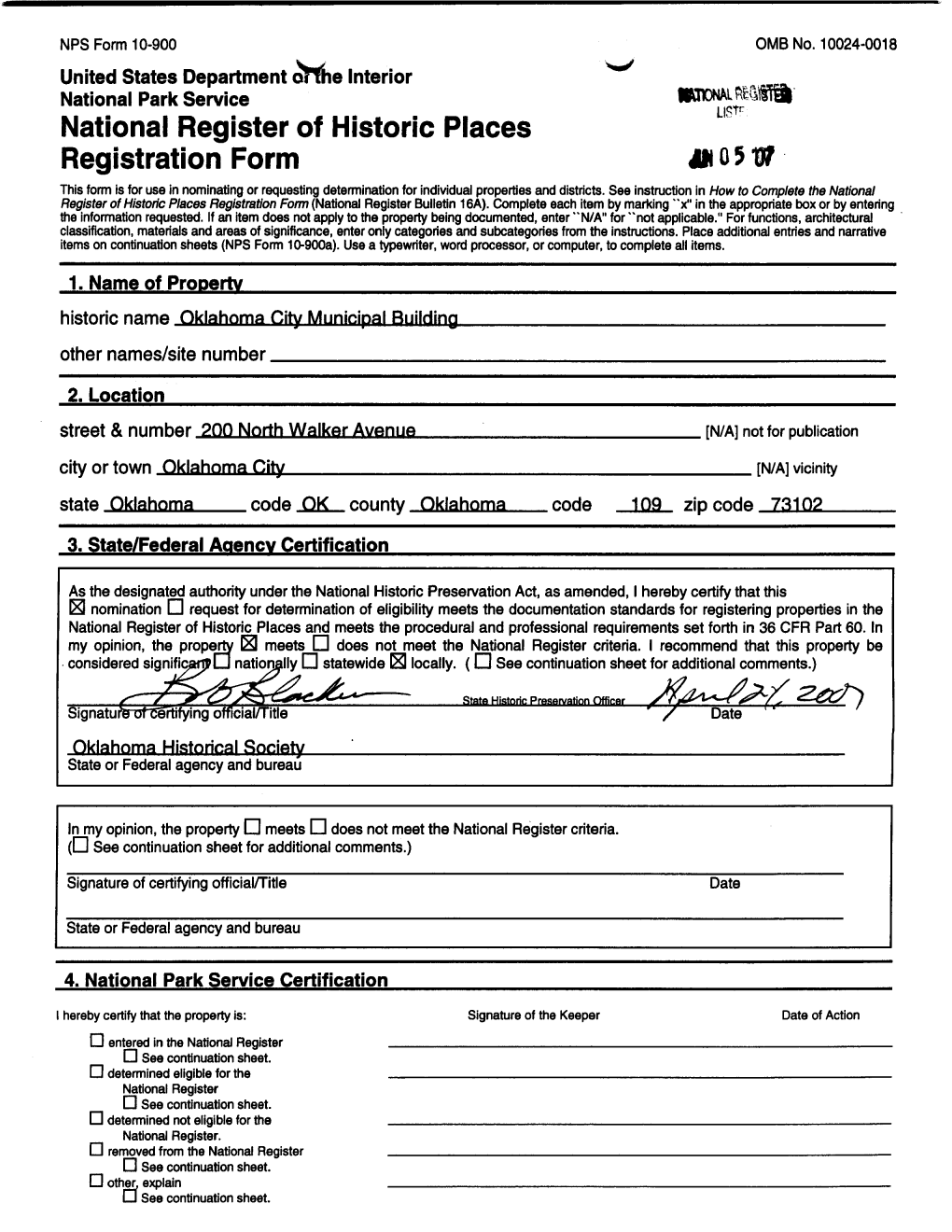 National Register of Historic Places Registration Form This Fonn Is for Use in Nominating Or Requesting Detennination for Individual Properties and Districts