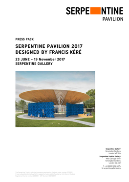 Serpentine Pavilion 2017 Designed by Francis Kéré