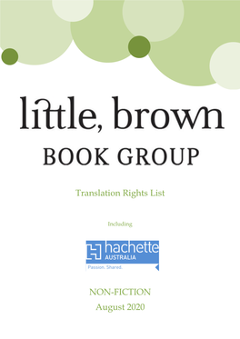 Translation Rights List NON-FICTION August 2020