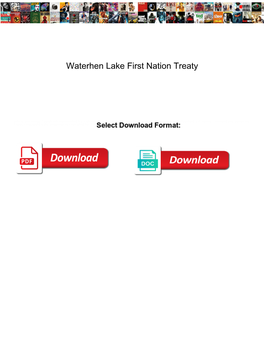 Waterhen Lake First Nation Treaty