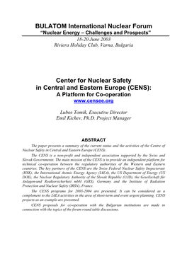 CENS): a Platform for Co-Operation