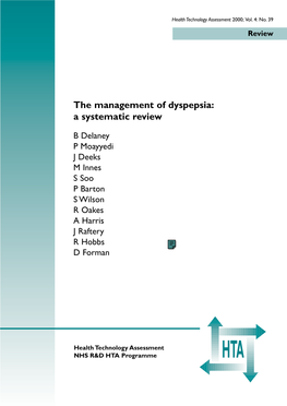 Management of Dyspepsia: a Systematic Review