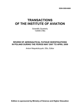 Transactions of the Institute of Aviation