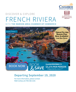 French Riviera with the Marion Area Chamber of Commerce