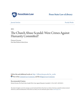 The Church Abuse Scandal: Were Crimes Against Humanity Committed?, 11 Chi