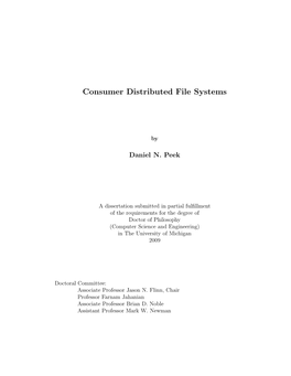 Consumer Distributed File Systems