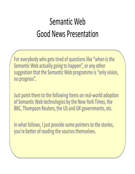 Semantic Web Good News Presentation