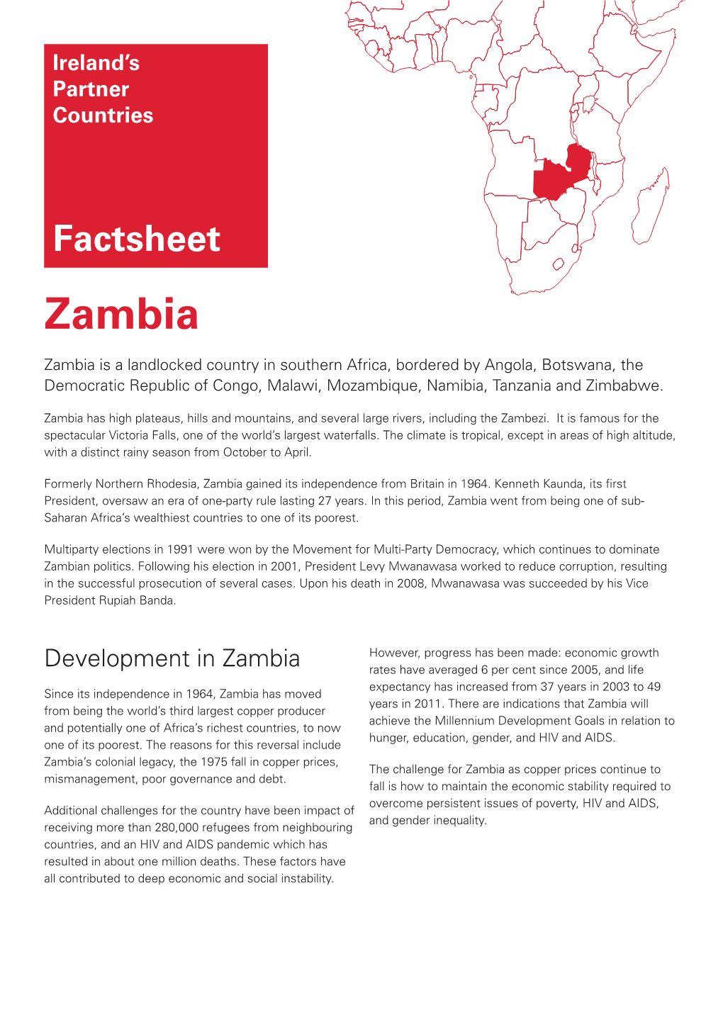 Factsheet Zambia