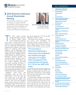 2015 Berkshire Hathaway Annual Shareholder Meeting