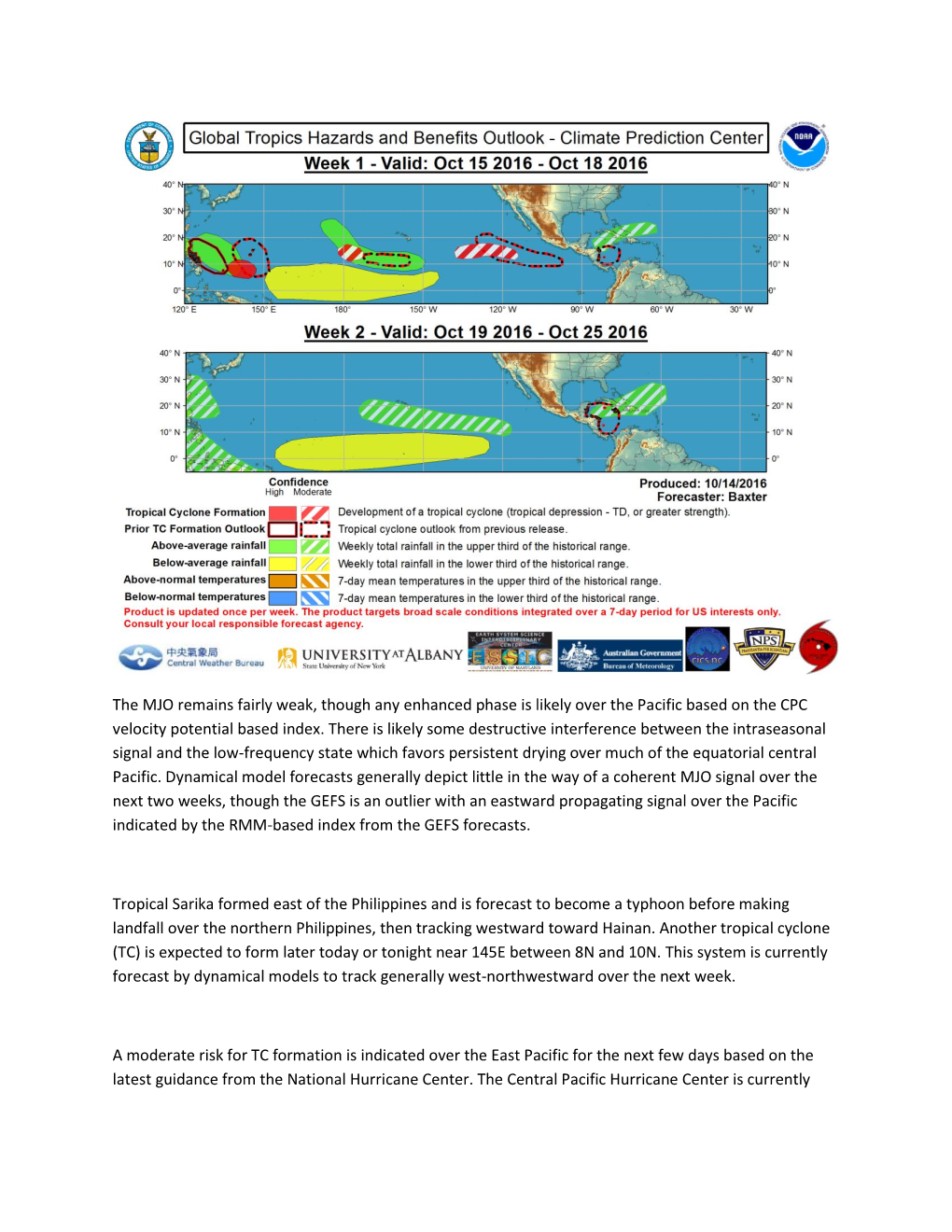 The MJO Remains Fairly Weak, Though Any Enhanced Phase Is Likely Over the Pacific Based on the CPC Velocity Potential Based Index