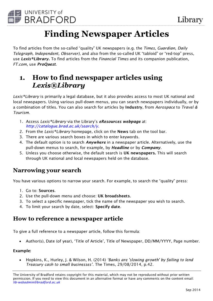 Download Finding Newspaper Articles