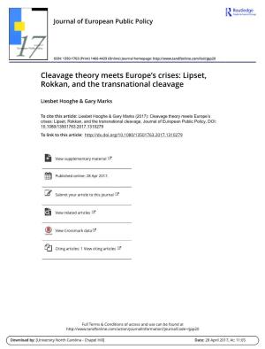 Lipset, Rokkan, and the Transnational Cleavage