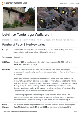 Leigh to Tunbridge Wells Walk