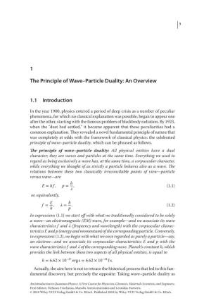 1 the Principle of Wave–Particle Duality: an Overview