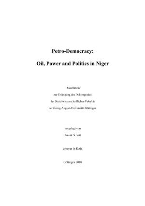 Petro-Democracy: Oil, Power and Politics in Niger