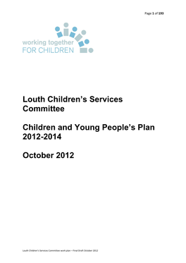 Louth CSC Children and Young People's Plan 2012-2014