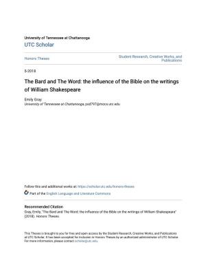 The Influence of the Bible on the Writings of William Shakespeare