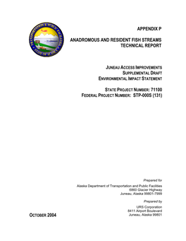 Juneau Access Improvements Supplemental Draft Environmental Impact Statement