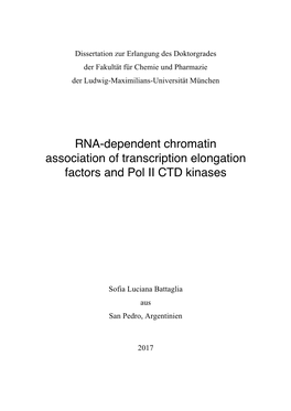 RNA-Dependent Chromatin Association of Transcription Elongation Factors and Pol II CTD Kinases