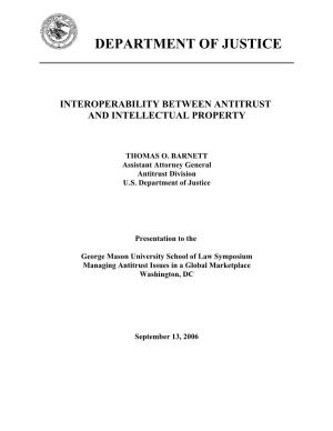 Interoperability Between Antitrust and Intellectual Property