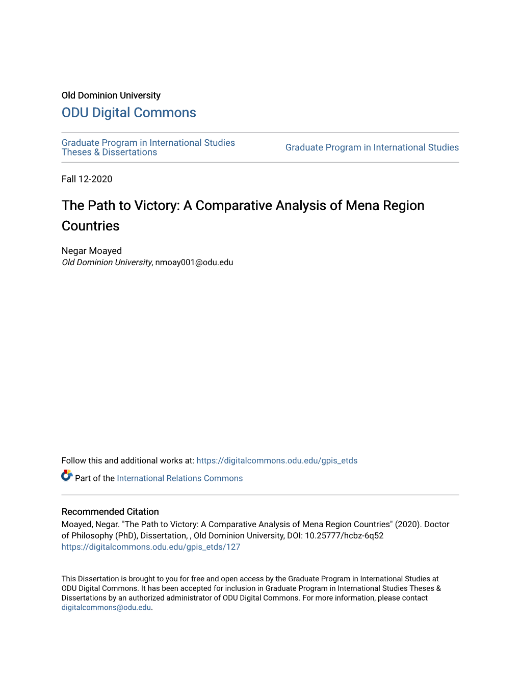 A Comparative Analysis of Mena Region Countries