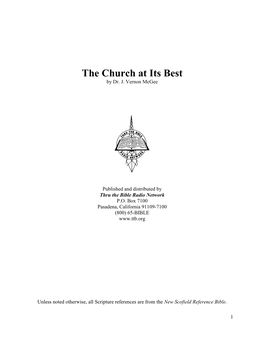 The Church at Its Best by Dr