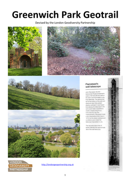 Greenwich Park Geotrail Devised by the London Geodiversity Partnership