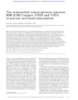 Targets TFIID and TFIIA to Prevent Activated Transcription