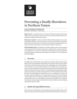 Preventing a Deadly Showdown in Northern Yemen
