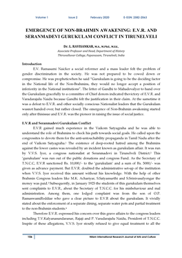 Evr and Seranmadevi Gurukulam Conflict in Tirunelveli