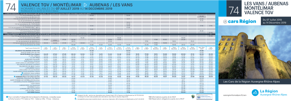 Les Vans / Aubenas Montélimar Valence