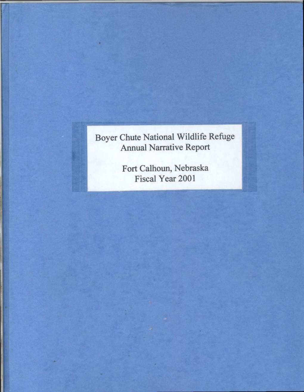 Boyer Chute National Wildlife Refuge Annual Narrative Report Fort