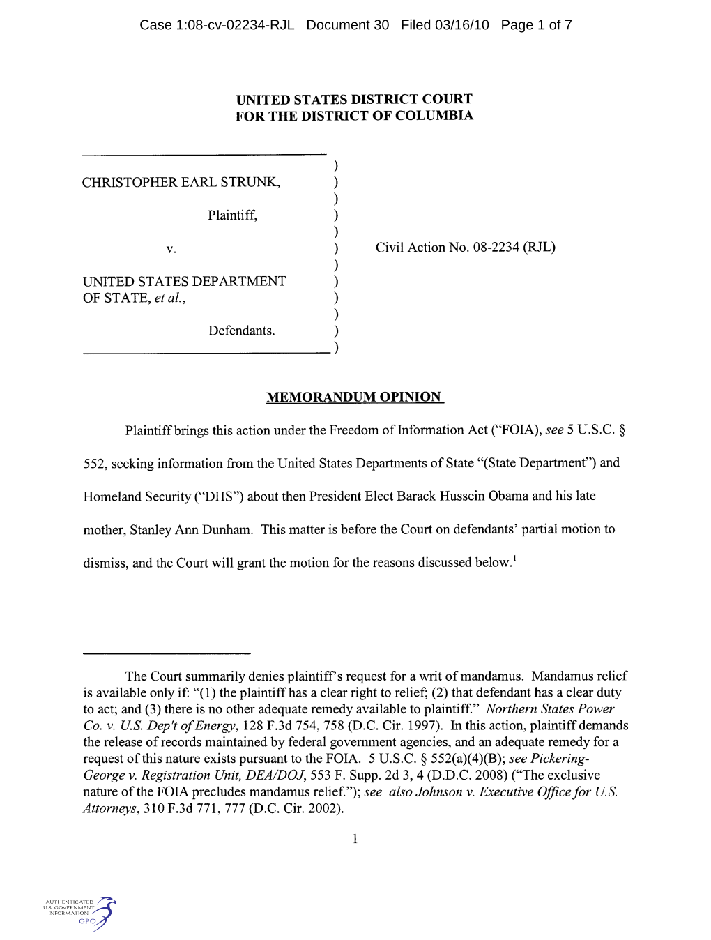 Case 1:08-Cv-02234-RJL Document 30 Filed 03/16/10 Page 1 of 7