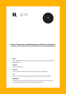 View. Theories and Practices Ofvisual Culture