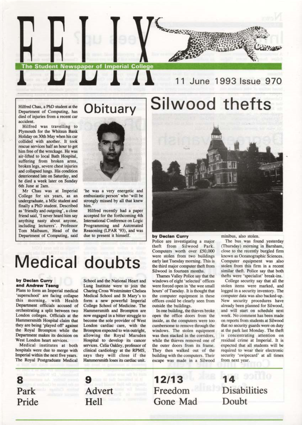 Felix Issue 0953, 1993