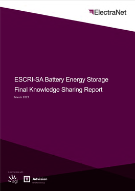 ESCRI-SA Battery Energy Storage Final Knowledge Sharing Report