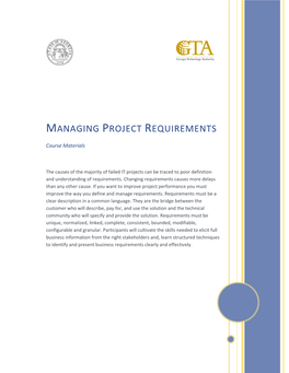 Managing Project Requirements