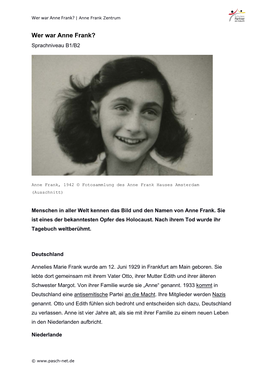 Wer War Anne Frank? | Anne Frank Zentrum