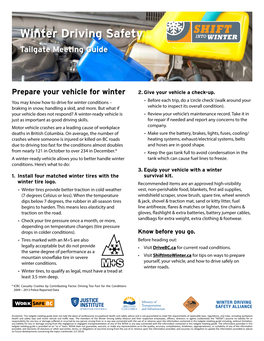 Winter Driving Safety Tailgate Meeting Guides