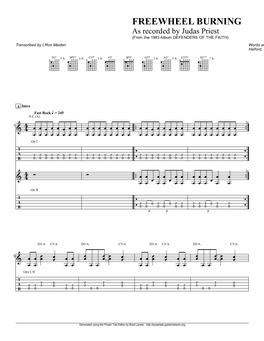 Judas Priest (From the 1983 Album DEFENDERS of the FAITH) Transcribed by I,Ron Maiden Words and Music by Glenn Tipton, Rob Halford, KK Downing