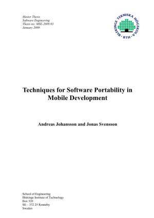 Techniques for Software Portability in Mobile Development