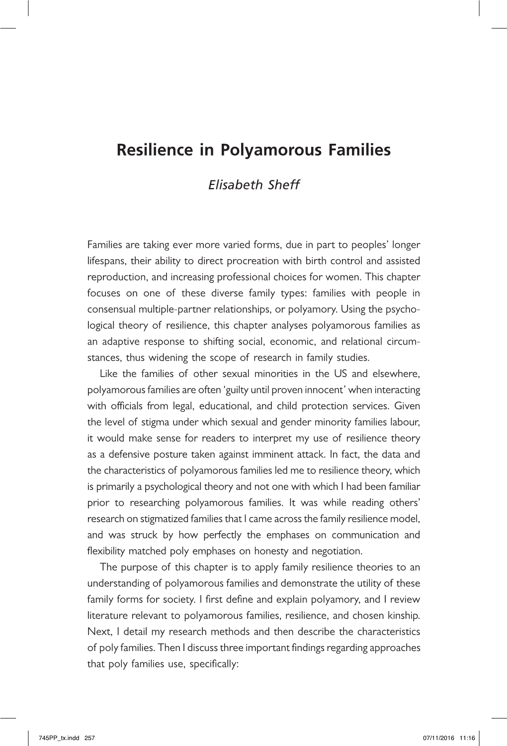 Resilience in Polyamorous Families