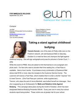 Taking a Stand Against Childhood Bullying