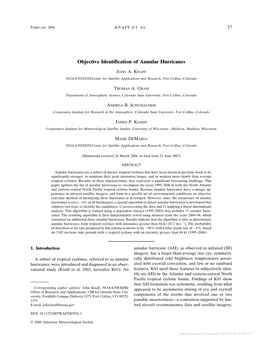 Objective Identification of Annular Hurricanes