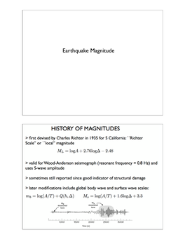 Earthquake Magnitude Scales: Logarithmic Measure of Earthquake Size