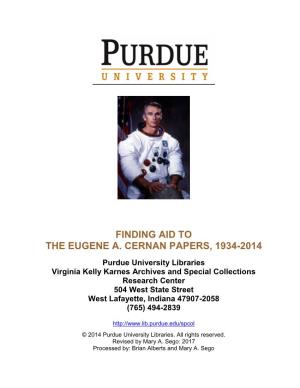 Finding Aid to the Eugene A. Cernan Papers, 1934-2014