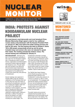 India: Protests Against Koodankulam Nuclear