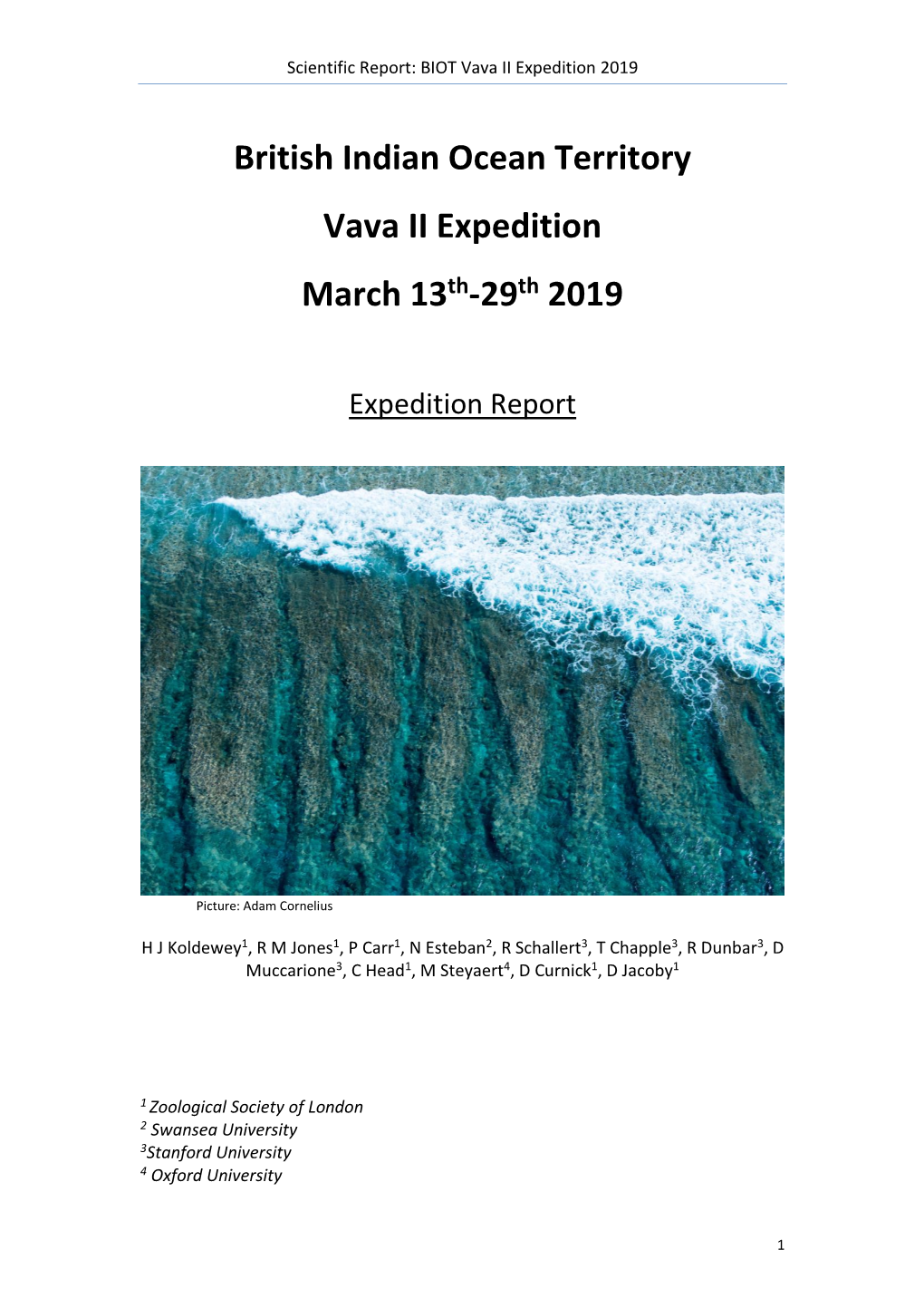 BIOT Vava II March 2019 Expedition