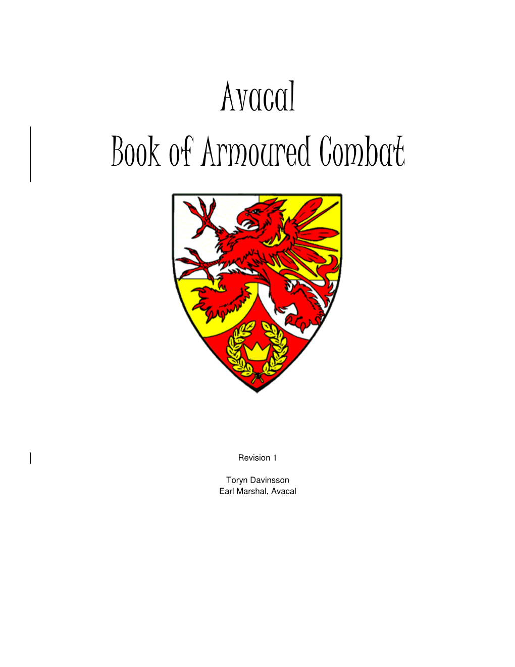 Avacal Book of Armoured Combat