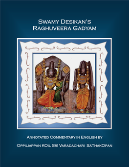Swamy Desikan's Raghuveera Gadyam